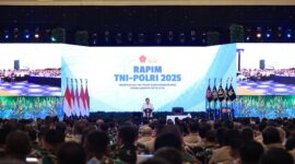 Presiden RI Prabowo Subianto memberikan pengarahan pada Rapat Pimpinan TNI-Polri 2025. (Dok. Tim Meida Prabowo)